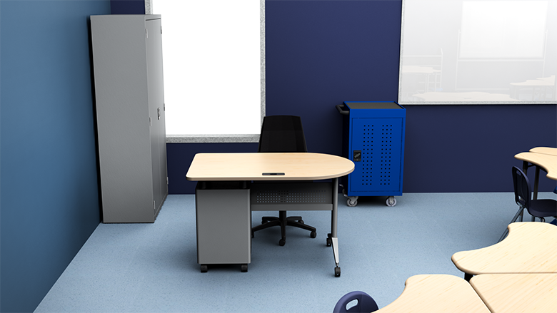 Elementary Collaborative Classroom with Desks - Alt View 1